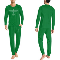 Thumbnail for Propeller Shape Aviation Alphabet men pajamas - Green