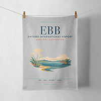Thumbnail for Entebbe International Airport (EBB) design on light gray towel