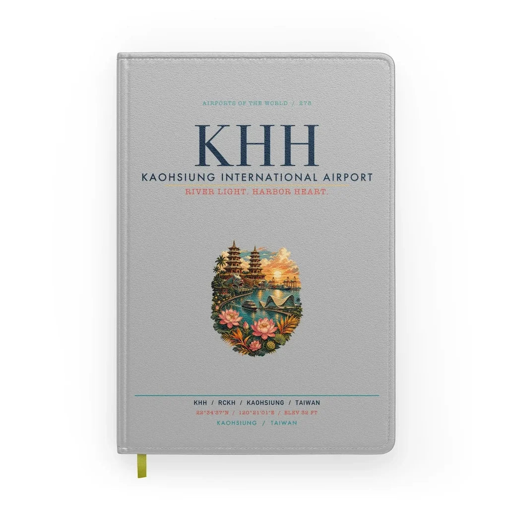 Kaohsiung International Airport (KHH) design on light gray notebook