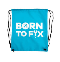 Thumbnail for Born To Fix Airplanes Drawstring Bag - view 5