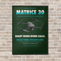 Thumbnail for DJI Matrice 30 vertical canvas print - framed - dark green background