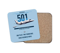 Thumbnail for Cessna 501 Citation I SP design on light blue 1 piece coaster