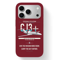 Thumbnail for Cessna Citation CJ3+ design on dark red magsafe iphone case, for iPhone 17 Pro