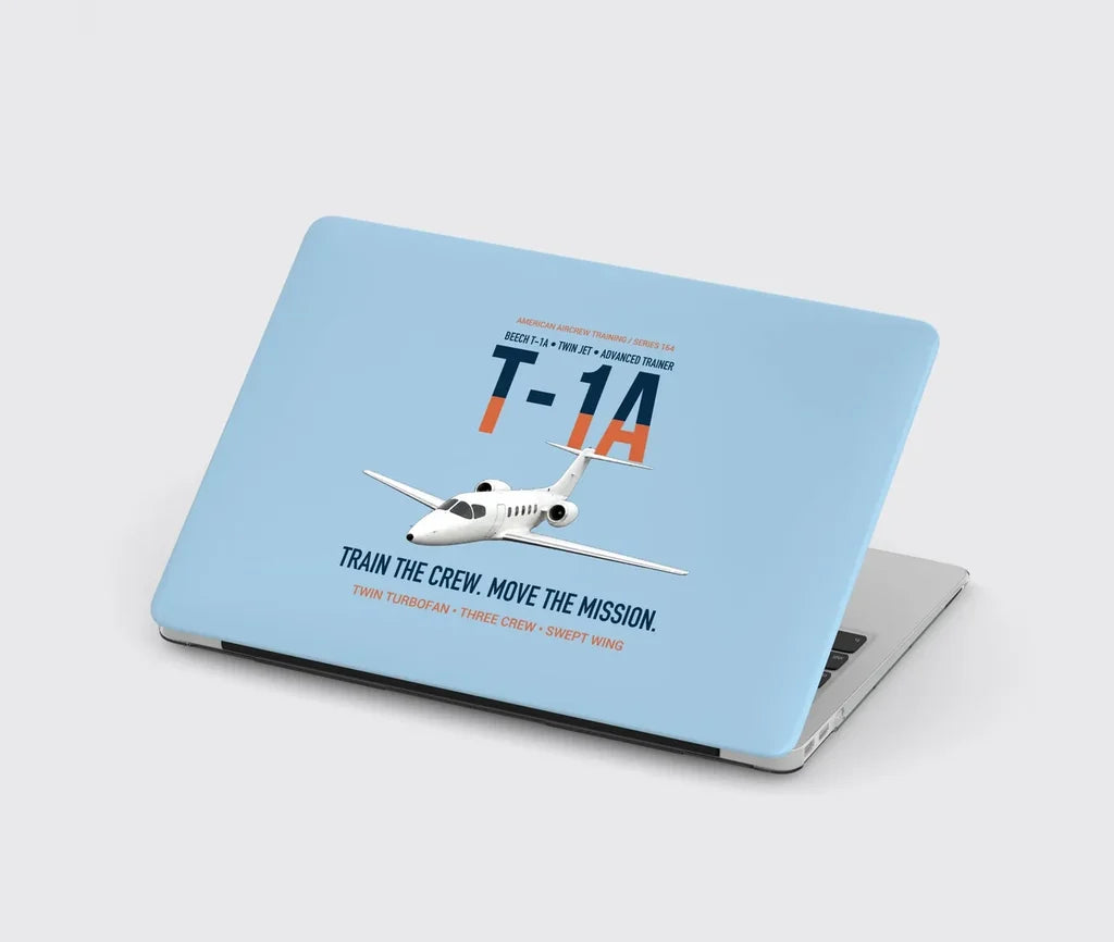 T-1A Jayhawk Advanced Jet Trainer design on light blue MacBook case