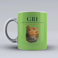 Thumbnail for Central Nebraska Regional Airport (GRI) airport code design on light green ceramic mug