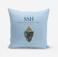 Thumbnail for Sharm El Sheikh International Airport (SSH) design on light blue pillow