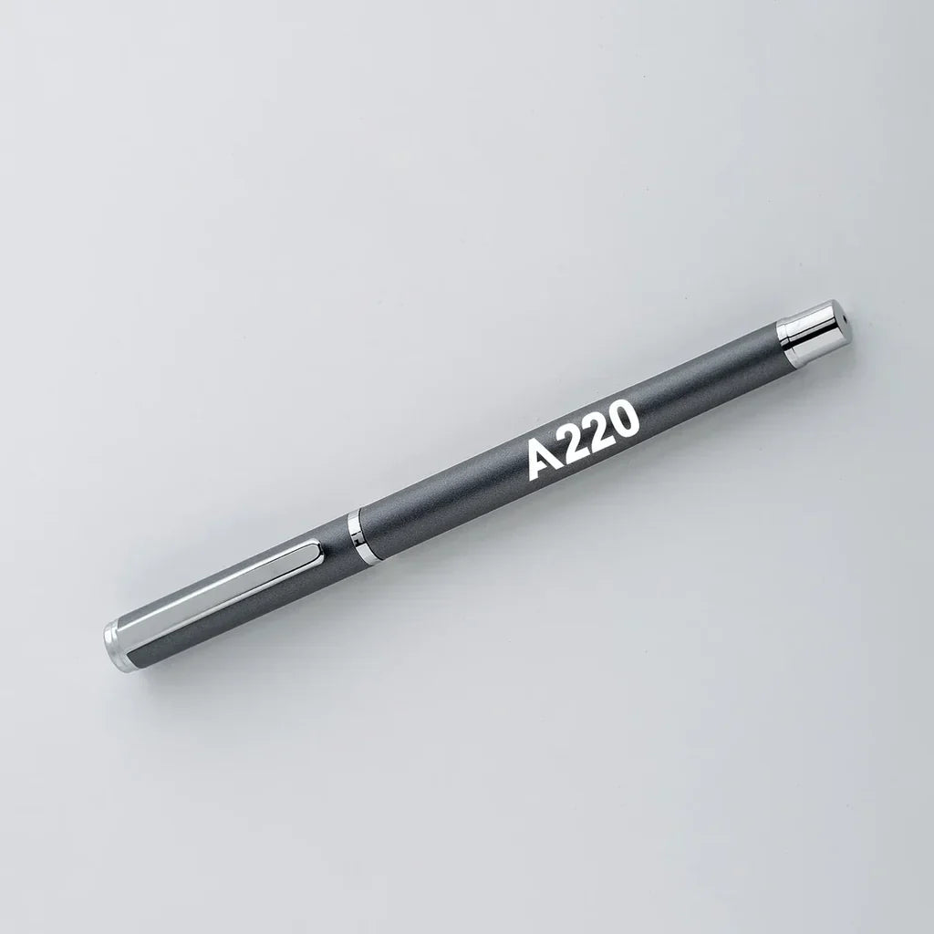 Airbus A220 Flat Text ballpen - gray