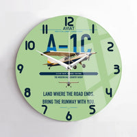 Thumbnail for Aviat Husky A-1C-180 design on light green no frame wall clock
