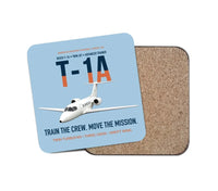 Thumbnail for T-1A Jayhawk Advanced Jet Trainer design on light blue 1 piece coaster