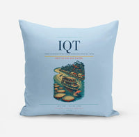 Thumbnail for Coronel FAP Francisco Secada Vignetta International Airport (IQT) design on light blue pillow