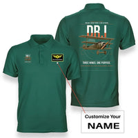 Thumbnail for Fokker Dr.I design on green+name double-side polo t-shirt, double-side print