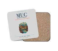 Thumbnail for Munich Airport (MUC) design on light gray 1 piece coaster