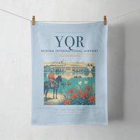 Thumbnail for Regina International Airport (YQR) design on light blue towel