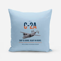 Thumbnail for C-2A Greyhound design on light blue pillow