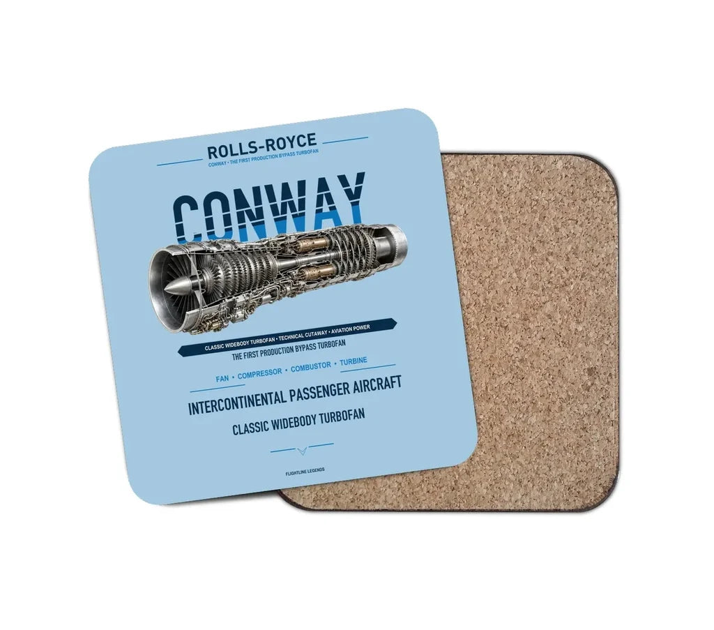 CONWAY design on light blue 1 piece coaster