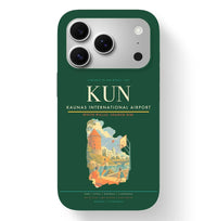 Thumbnail for Kaunas Airport (KUN) design on dark green iPhone 17 Pro MagSafe case