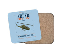 Thumbnail for Bell AH-1G Cobra design on light blue 1 piece coaster