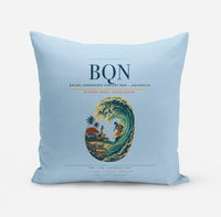 Thumbnail for Rafael Hernández Airport (BQN) design on light blue pillow