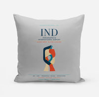Thumbnail for Indianapolis International Airport (IND) design on light gray pillow