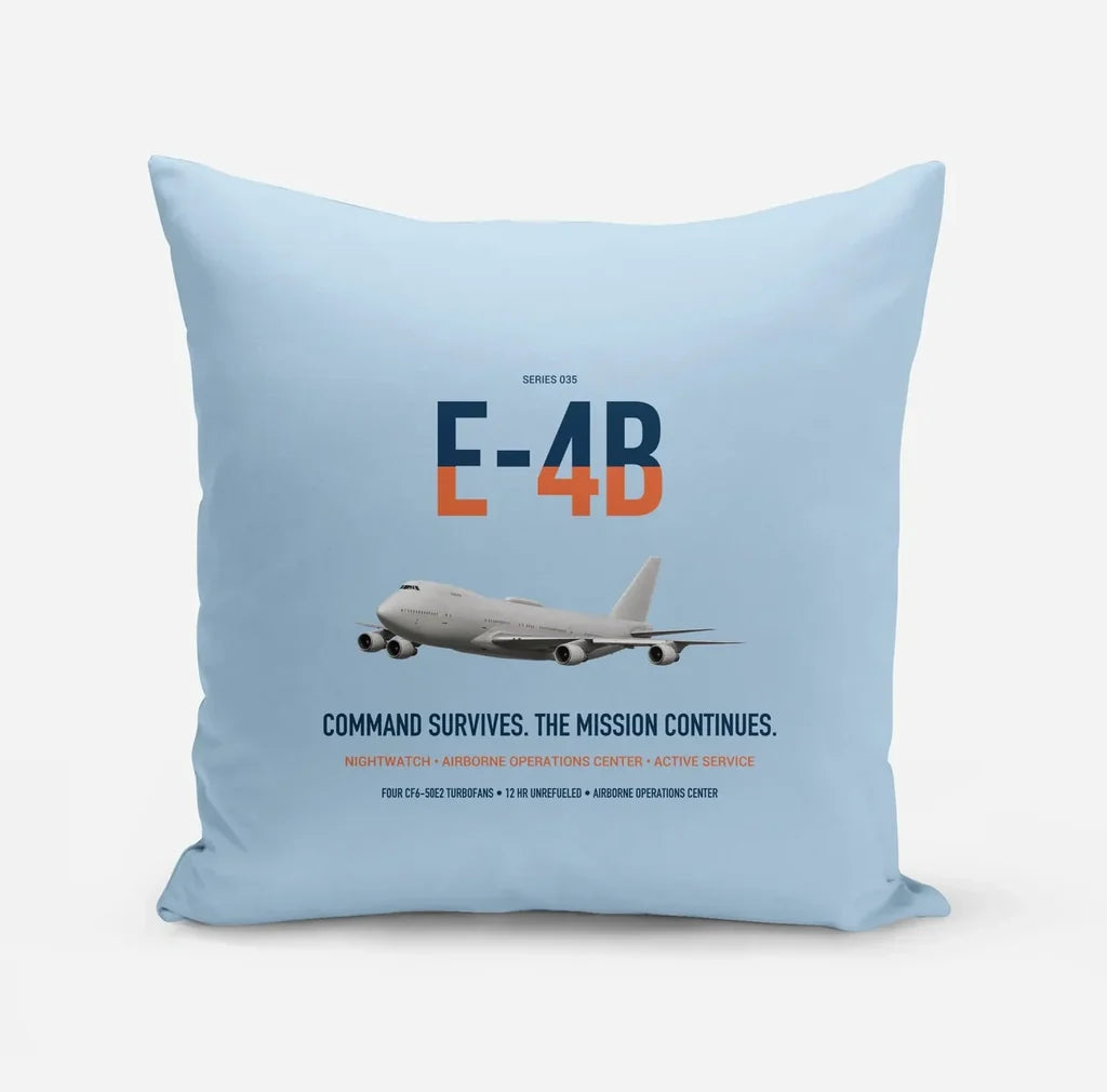 E-4B Nightwatch design on light blue pillow