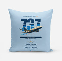 Thumbnail for Boeing 737-700 NG design on light blue pillow