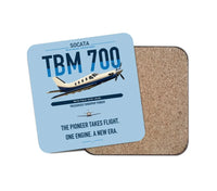Thumbnail for Socata TBM 700 design on light blue 1 piece coaster