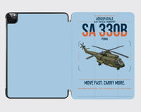 Thumbnail for Aérospatiale SA 330B Puma design on light blue ipad tablet case