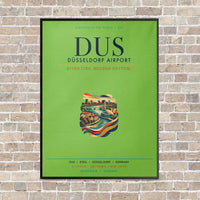 Thumbnail for Düsseldorf Airport DUS vertical canvas print - framed - light green background
