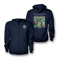 Thumbnail for VINTAGE G4041 - The Ice Runway - Premium Zipped Hoodie design on navyblue