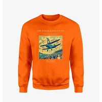 Thumbnail for VINTAGE G4157 - The Wingwalker's Wave - Designed Sweatshirts design on orange