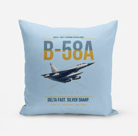 Thumbnail for B-58A Hustler design on light blue pillow