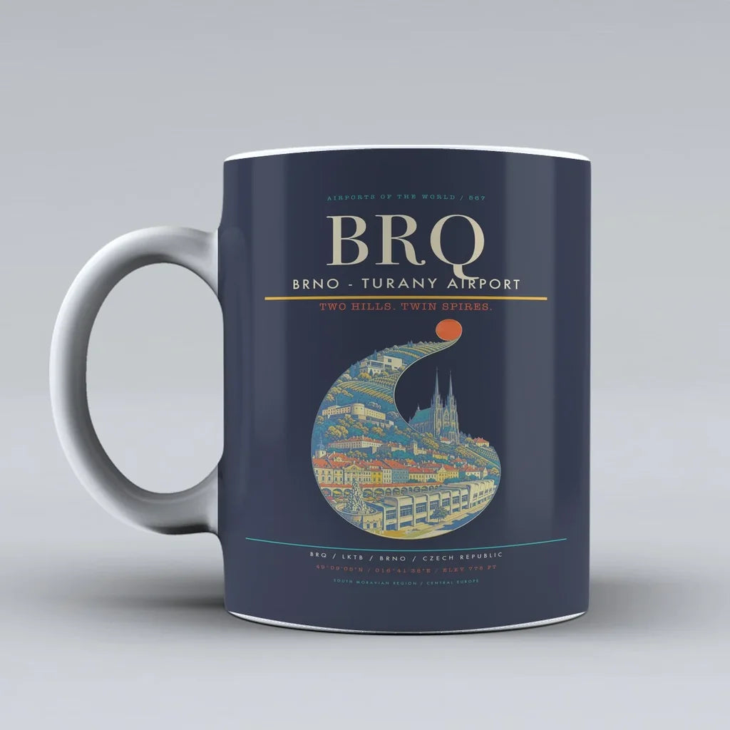 Brno - Turany Airport BRQ Mug - Dark Blue
