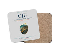 Thumbnail for Jeju International Airport (CJU) design on light gray 1 piece coaster