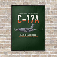 Thumbnail for C-17A Globemaster III vertical canvas print - framed - dark green background