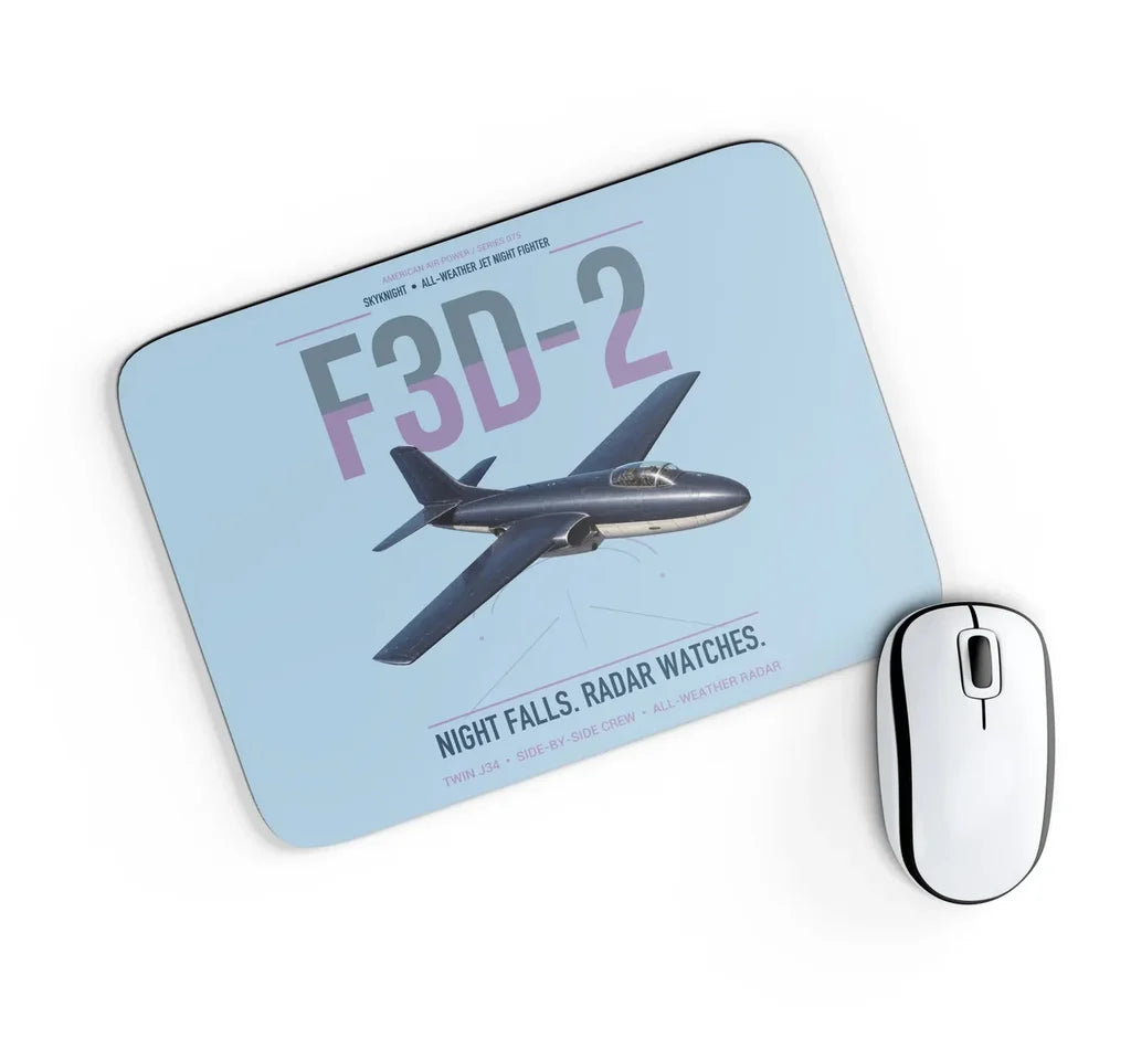 F3D-2 Skyknight design on light blue rectangle mouse pad