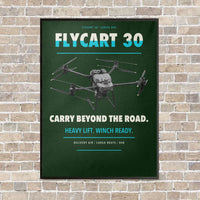 Thumbnail for DJI FlyCart 30 vertical canvas print - framed - dark green background
