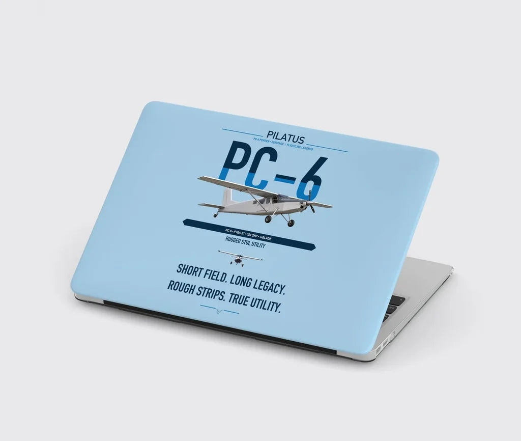 Pilatus PC-6 Porter design on light blue MacBook case
