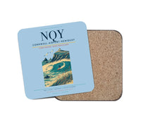 Thumbnail for Cornwall Airport Newquay (NQY) design on light blue 1 piece coaster