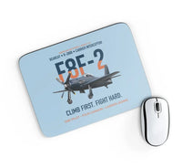 Thumbnail for F8F-2 Bearcat Climb First Fight Hard design on light blue rectangle mouse pad