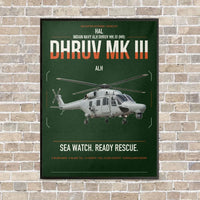Thumbnail for HAL ALH Dhruv Mk III vertical canvas print - framed - dark green background