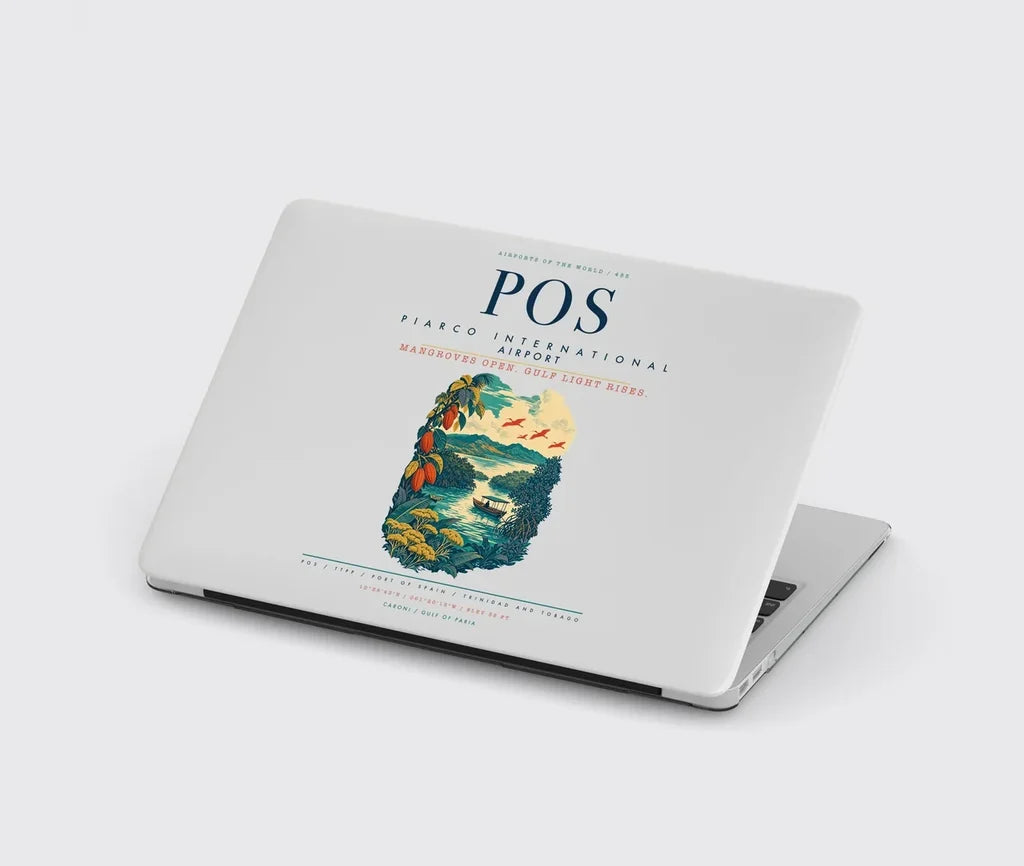 Piarco International Airport (POS) design on light gray MacBook case