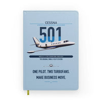 Thumbnail for Cessna 501 Citation I SP design on light blue notebook