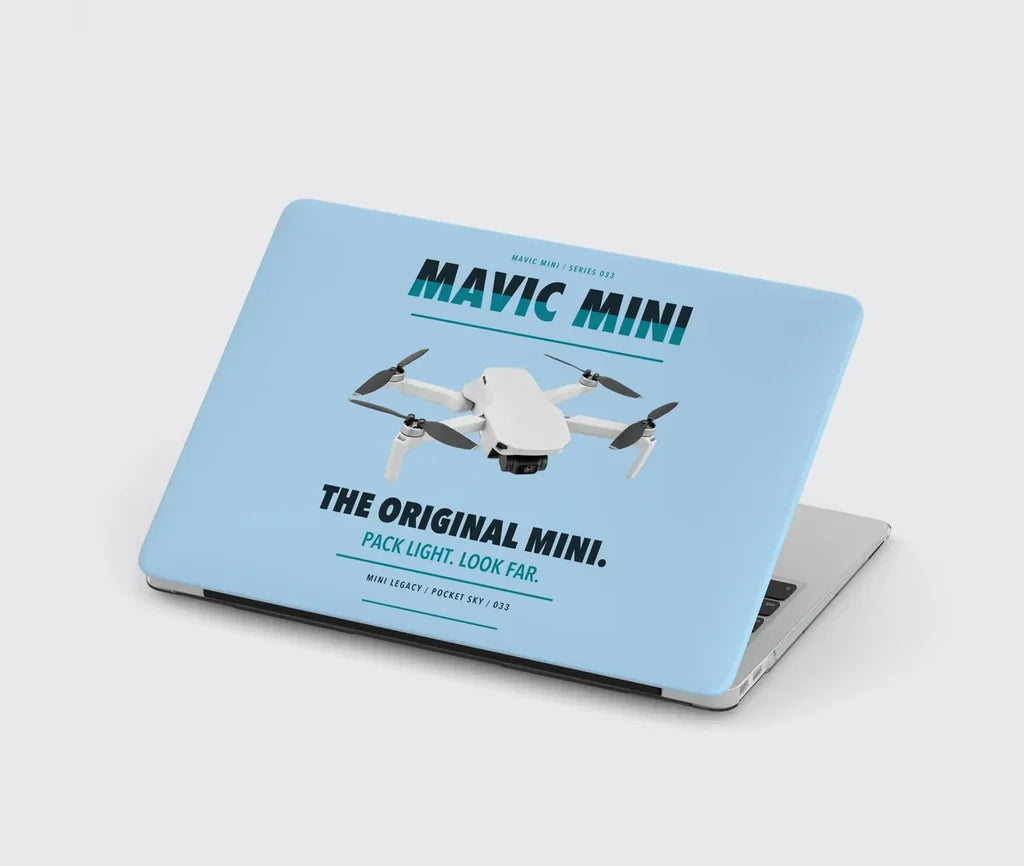 DJI Mavic Mini design on light blue MacBook case