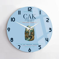 Thumbnail for Akron-Canton Airport (CAK) design on light blue no frame wall clock