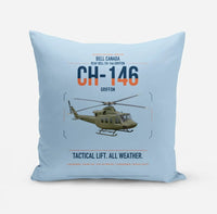 Thumbnail for Bell Canada CH-146 Griffon design on light blue pillow