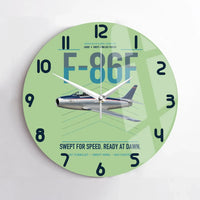 Thumbnail for F-86F Sabre design on light green no frame wall clock
