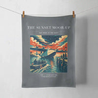 Thumbnail for VINTAGE G4277 - The Sunset Moor-Up - Designed Towels design on gray