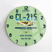Thumbnail for Canadair CL-215 design on light green no frame wall clock