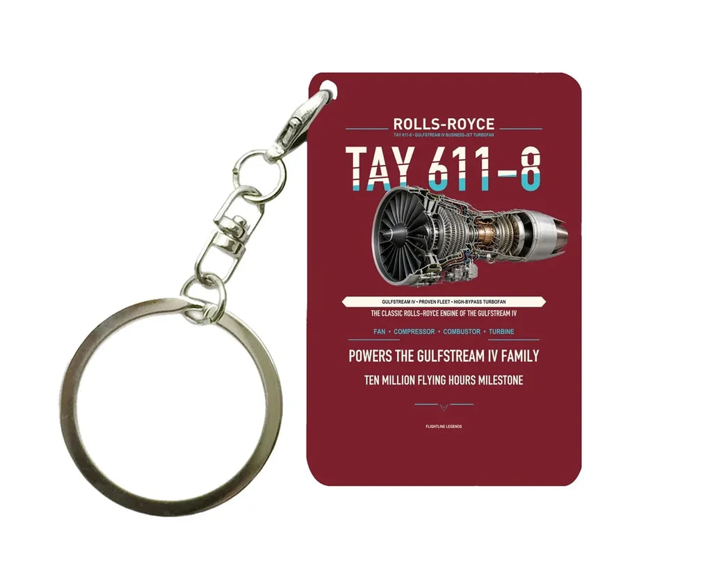 TAY 611-8 Key Chain design on dark red key chain