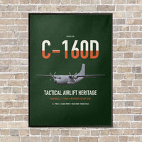Thumbnail for Transall C-160D vertical canvas print - framed - dark green background